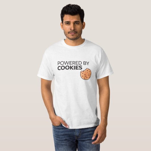 Aangedreven door koekjes t-shirt (Voorkant volledig)