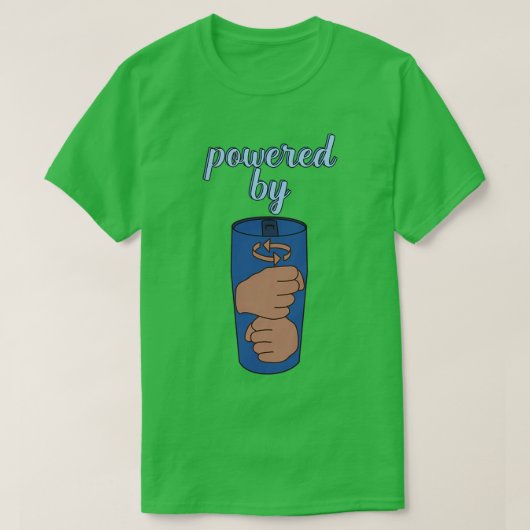 Aangedreven door koffie-ASL T-shirt (Design voorkant)
