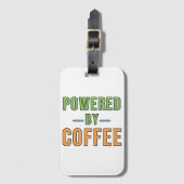 Aangedreven door koffie bagagelabel (Voorkant (verticaal))