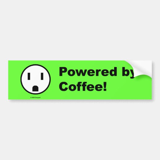 Aangedreven door koffie - Bumpersticker (Voorkant)