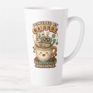 Aangedreven door koffie en AI Retro koffie tech Gr Latte Mok