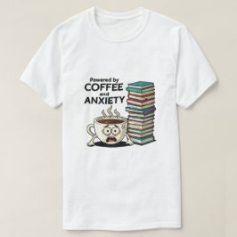 Aangedreven door koffie en angst | Grappig gestres T-shirt