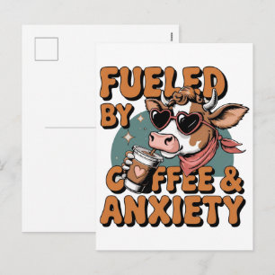 Aangedreven door koffie en angst – Grappige cafeïn Feestdagenkaart