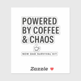 Aangedreven door koffie en chaos Overlevingskit vo Sticker