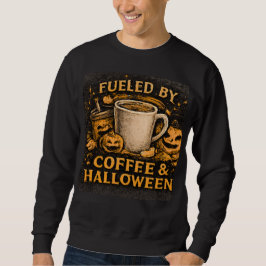 Aangedreven door koffie en Halloween Grappig herfs Trui