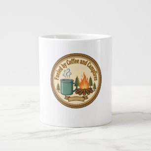 Aangedreven door koffie en kampvuren T-shirt Grote Koffiekop