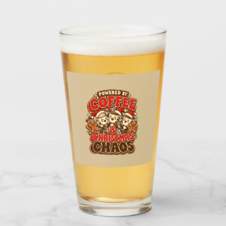 Aangedreven door koffie en kerstchaos glas