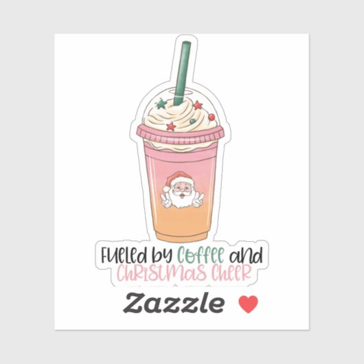 Aangedreven door koffie en kerstvreugde sticker (Vel)