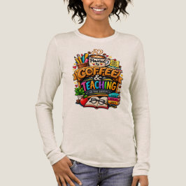 Aangedreven door koffie en lesgeven Funny Persoonl Tri-Blend Shirt