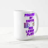 Aangedreven door koffie- en lesplannen koffiemok (Voorkant rechts)