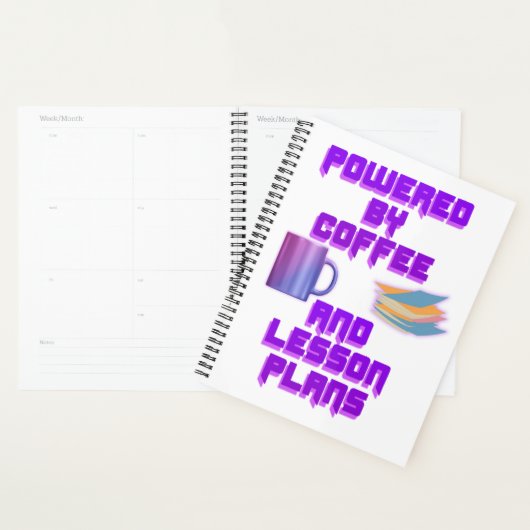 Aangedreven door koffie- en lesplannen planner (Display)