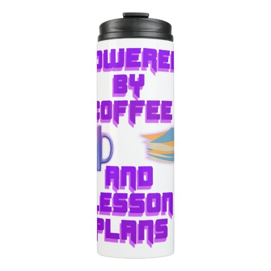 Aangedreven door koffie- en lesplannen thermosbeker (Voorkant)