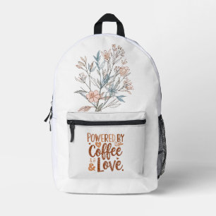 Aangedreven door koffie en liefde – Cute Mom Life Bedrukte Rugzak