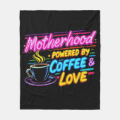 Aangedreven door koffie en liefde | Grappige Moede Fleece Deken (Voorkant)