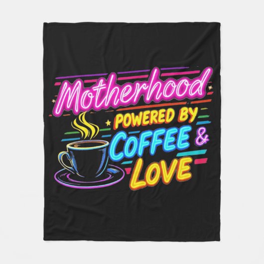 Aangedreven door koffie en liefde | Grappige Moede Fleece Deken (Voorkant)