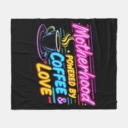 Aangedreven door koffie en liefde | Grappige Moede Fleece Deken (Voorkant (Horizontaal))