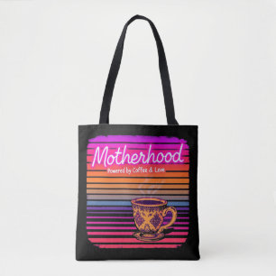 Aangedreven door koffie en liefde Grappige Moede Tote Bag
