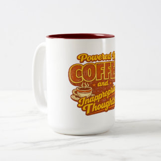 Aangedreven door koffie en ongepaste gedachten Gra Tweekleurige Koffiemok