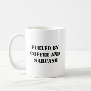 Aangedreven door koffie en sarcasme - Funny Mug Koffiemok
