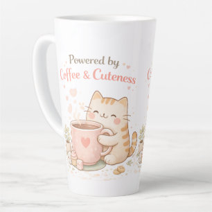 Aangedreven door koffie en schattigheid Zoete kat Latte Mok