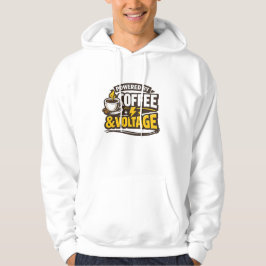 Aangedreven Door Koffie En Spanning Grappige Elekt Hoodie