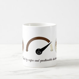 Aangedreven door koffie en twijfelachtige beslissi koffiemok