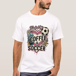 Aangedreven Door Koffie En Voetbal Vintage Shirt O