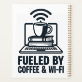 Aangedreven door koffie en Wi-Fi - Grappig remote  Planner (Achterkant)