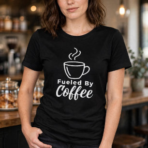 Aangedreven Door Koffie Grappige Koffieliefhebber Tri-Blend Shirt