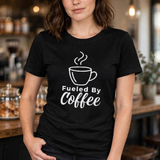 Aangedreven Door Koffie Grappige Koffieliefhebber Tri-Blend Shirt