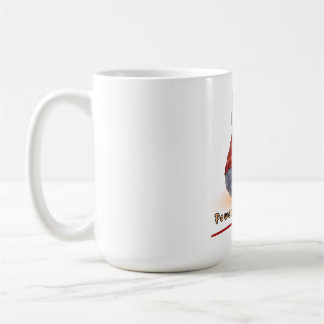 "Aangedreven door koffie" kat die een kopje koffie Koffiemok