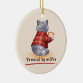 Aangedreven door koffie keramisch ornament (Rechts)