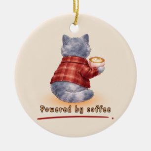 Aangedreven door koffie keramisch ornament