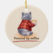 Aangedreven door koffie keramisch ornament (Achterkant)