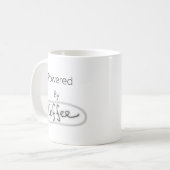 Aangedreven door koffie koffiemok (Voorkant links)