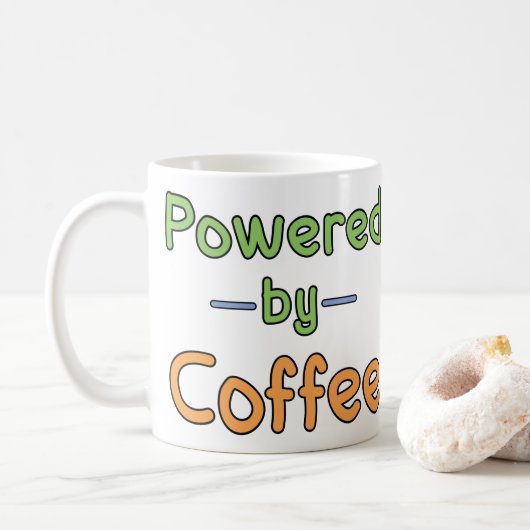 Aangedreven door koffie koffiemok (Met donut)