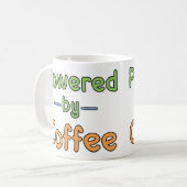 Aangedreven door koffie koffiemok (Voorkant links)