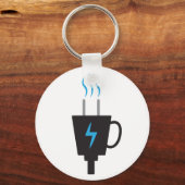 Aangedreven door koffie-Mok Sleutelhanger (Voorkant)