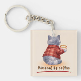 Aangedreven door koffie sleutelhanger
