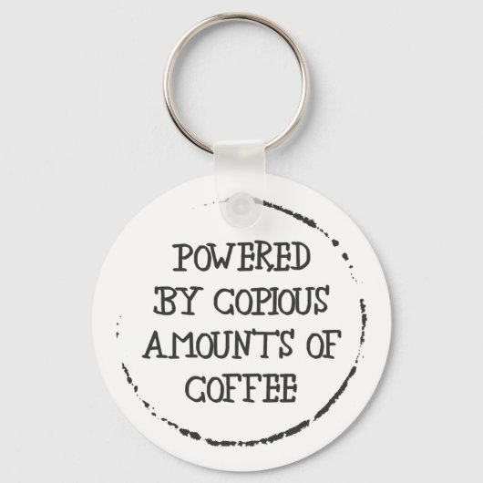 Aangedreven door koffie sleutelhanger (Voorkant)