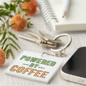 Aangedreven door koffie sleutelhanger (Voorkant Rechts)