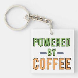 Aangedreven door koffie sleutelhanger