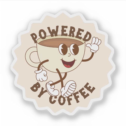 Aangedreven door koffie sticker (Voorkant)