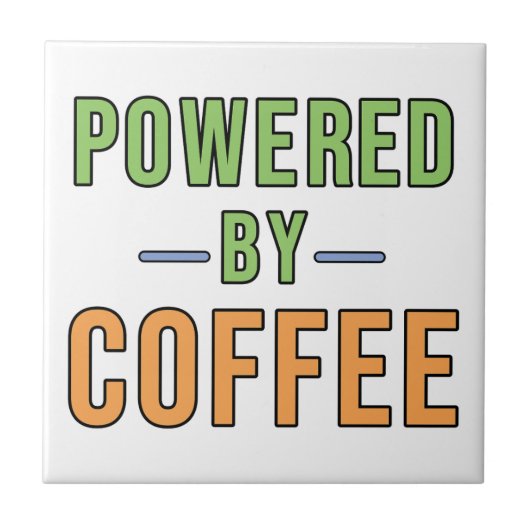 Aangedreven door koffie tegeltje (Voorkant)