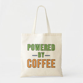 Aangedreven door koffie tote bag