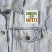 Aangedreven door koffie vierkante button 5,1 cm (In situ)