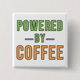 Aangedreven door koffie vierkante button 5,1 cm