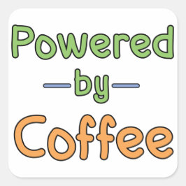 Aangedreven door koffie vierkante sticker