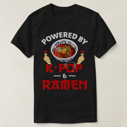 Aangedreven door Kpop en Ramen Kpop Merch Merchand T-shirt (Design voorkant)