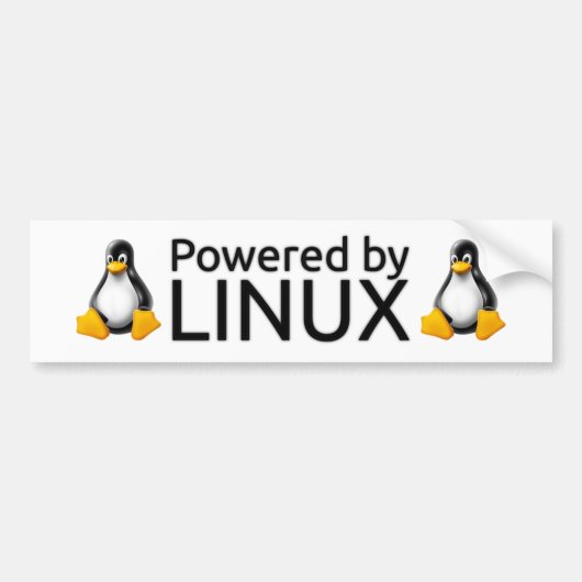 Aangedreven door Linux Bumpersticker (Voorkant)
